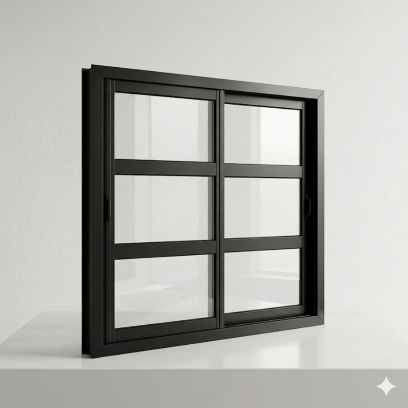 VENTANA DE ALUMINIO ESTANDAR negro